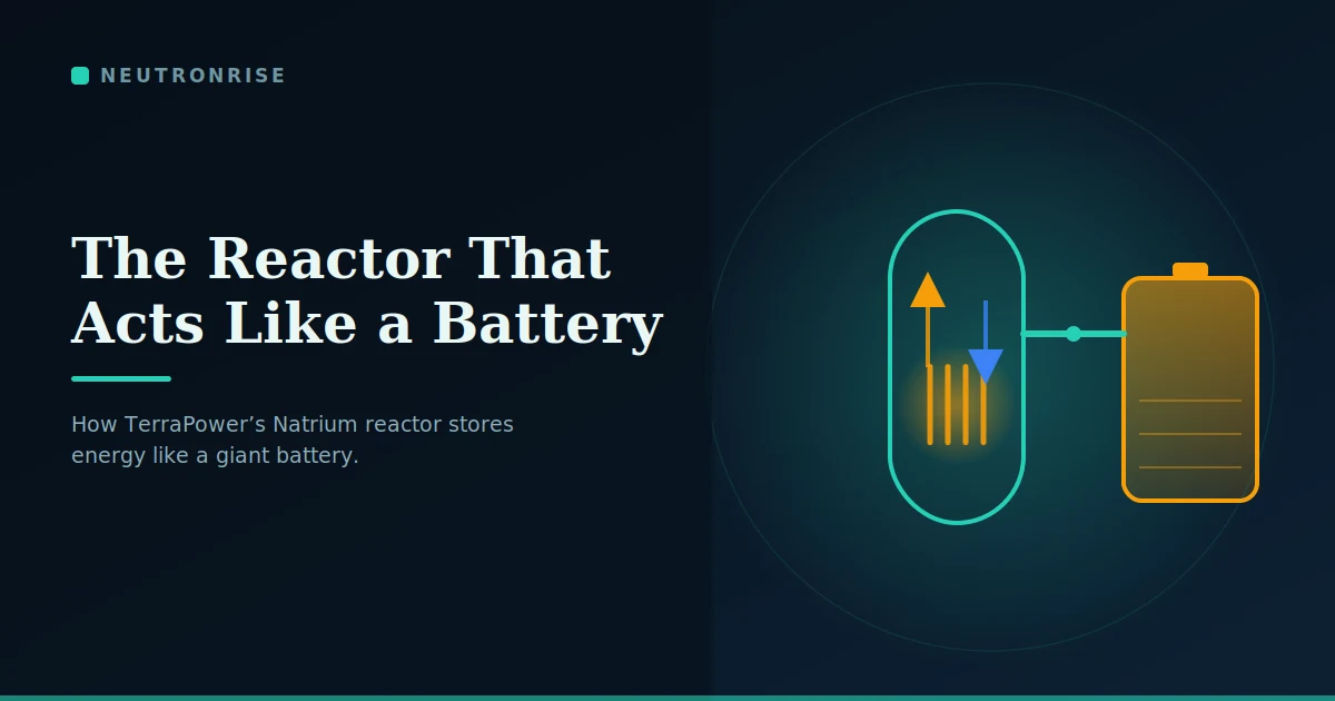 The TerraPower Natrium reactor connected to a molten salt battery that stores its energy