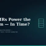 NeutronRise feature image — Can SMRs power the AI boom in time? Data center, a timing gap, and a small modular reactor.