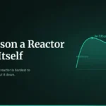 Xenon-135 post-shutdown reactivity curve rising to a peak then decaying, on NeutronRise's dark teal graphic titled "The Poison a Reactor Makes Itself"